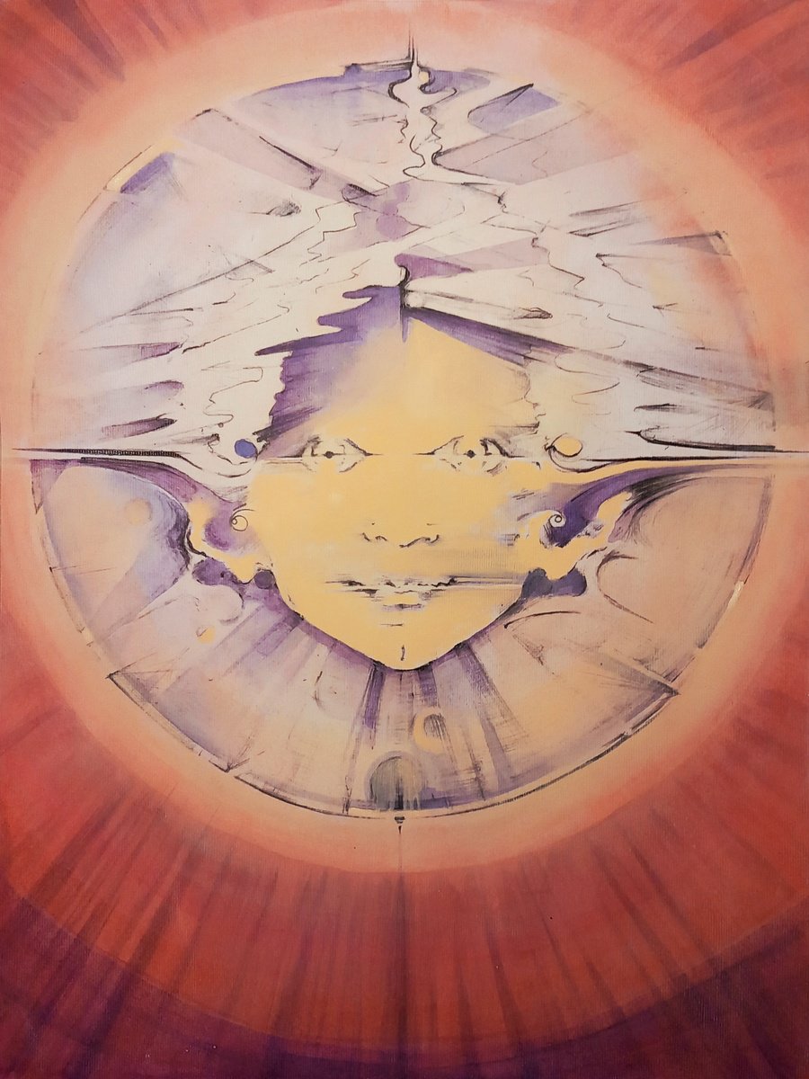 Surrealistic Portrait Painting By Marija Stojkovic, 12 X 17", Spark Ii, Original Artwork