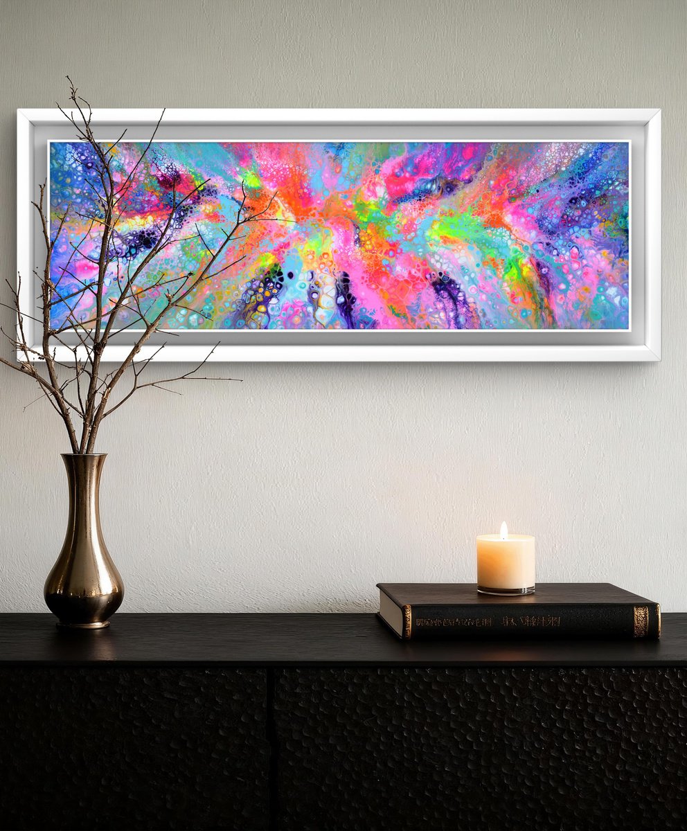 Flowing Energy 60 - Large Colorful Abstract By Soos Tiberiu, 47 X 16, Artwork For Sale On Artfinder
