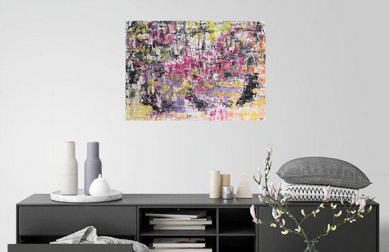 ABSTRACT LARGE 70X50 CM FLOWER