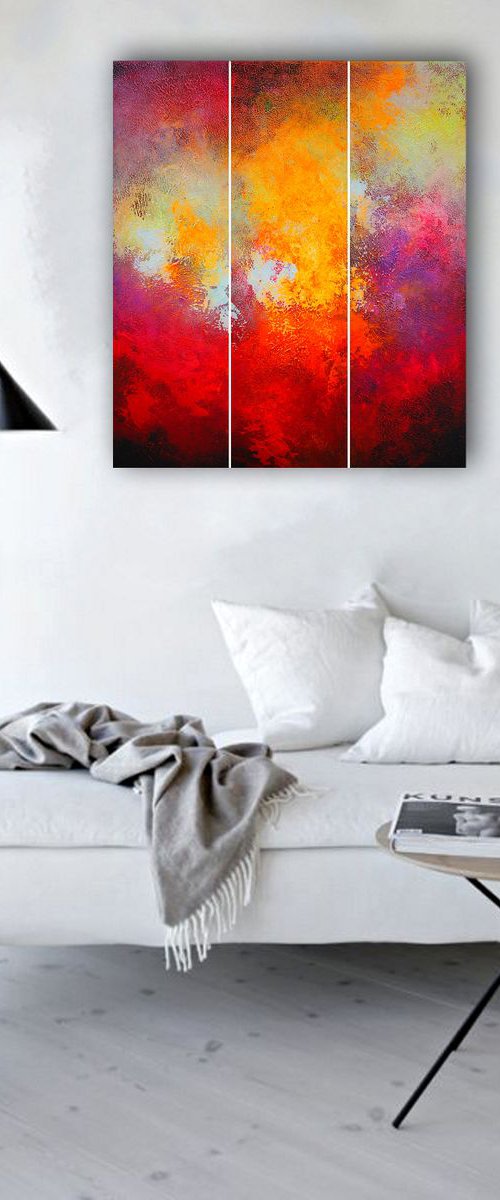 Abstract Triptych / Alex Senchenko © 2019 / Orange Connection by Alex Senchenko