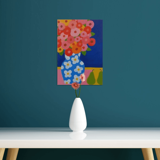 Spring Flowers in a Blue Vase III
