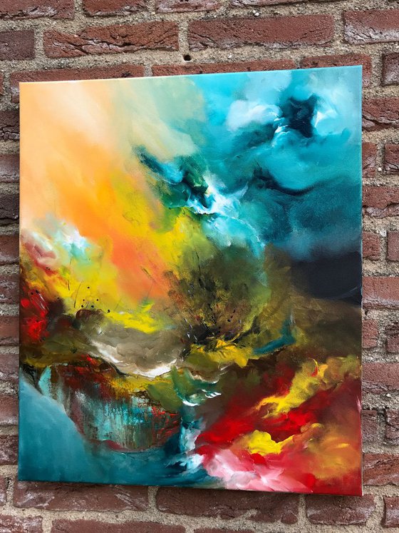 " The secret " ,  Abstract Acrylic Painting - 50x60cm