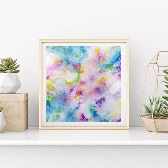 Abstract flowers painting Joy