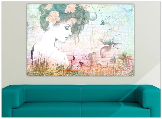 Flowers | Digital Painting printed on Canvas | Simone Morana Cyla | 2015 | Unique Artwork | 80 x 53.3 cm | Published |