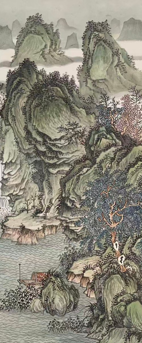 Mountain Landscape with Fall by Yixin Yuan