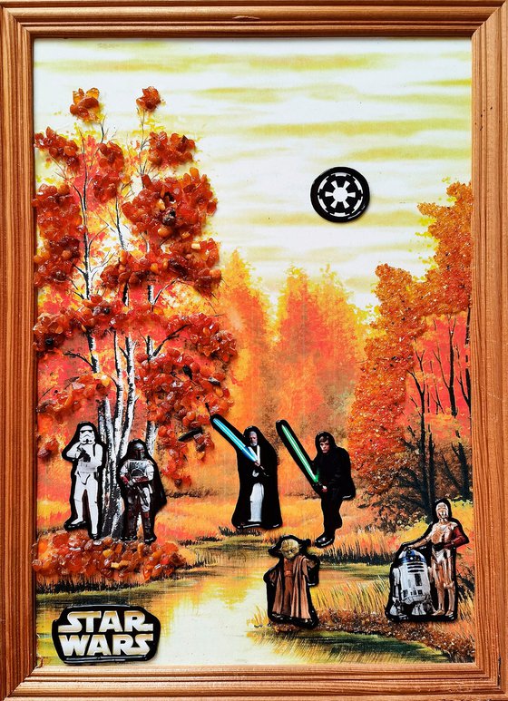 Star Wars in an autumn forest