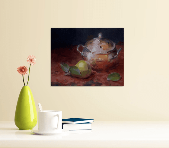 Copper Pot and Pear