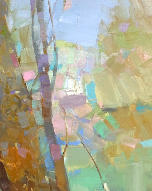 Forest Trees, Original oil painting, Handmade artwork, One of a kind by Vahe Yeremyan