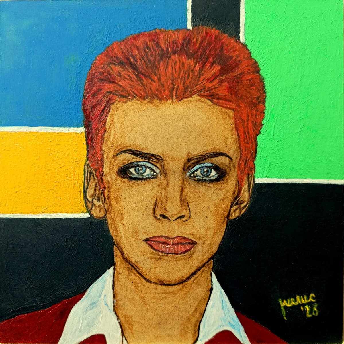 Urban And Pop Painting , Annie Lennox By Milis Pyrography, 12 X 12, Artwork For Sale On Artfinder