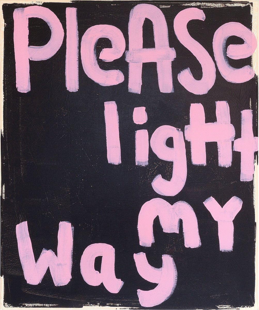 Typographic Abstract Acrylic Painting By Tommy Lennartsson, 20 X 24", Please Light My Way, Original Artwork