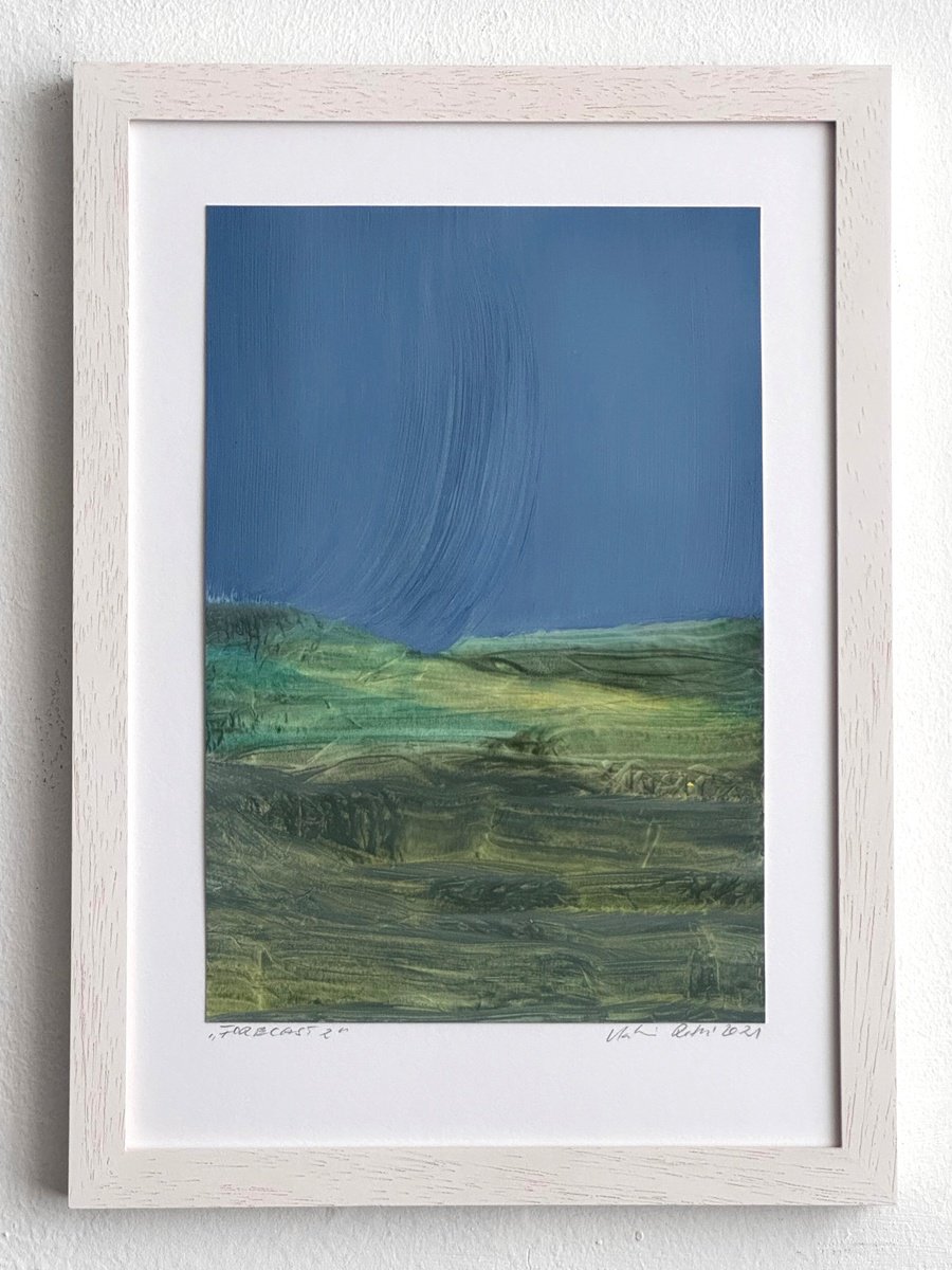 Organic Landscape Oil Painting By Katrin Roth, 8 X 12", Forecast 2, Original Artwork