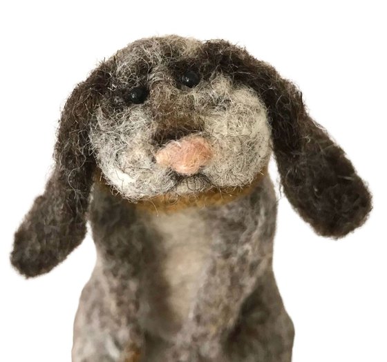 Dog Joey , carded felted wool