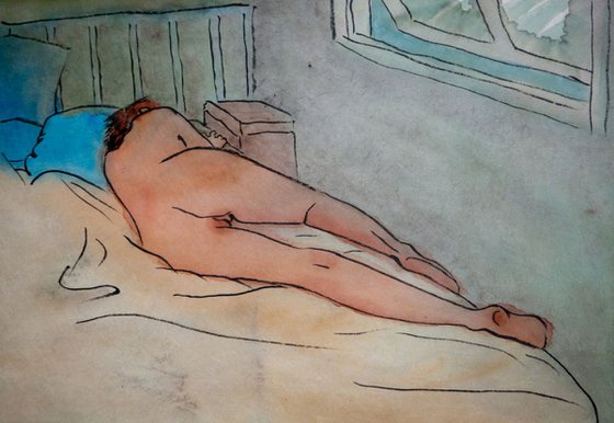 Laying nude