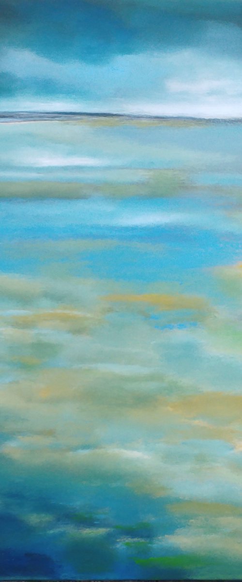 The sea touching the beach (2) by Nelly van Nieuwenhuijzen