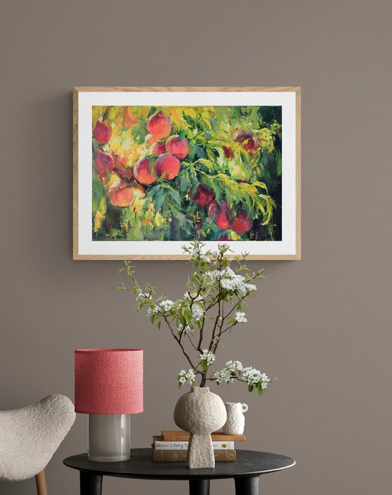 Peaches on the tree