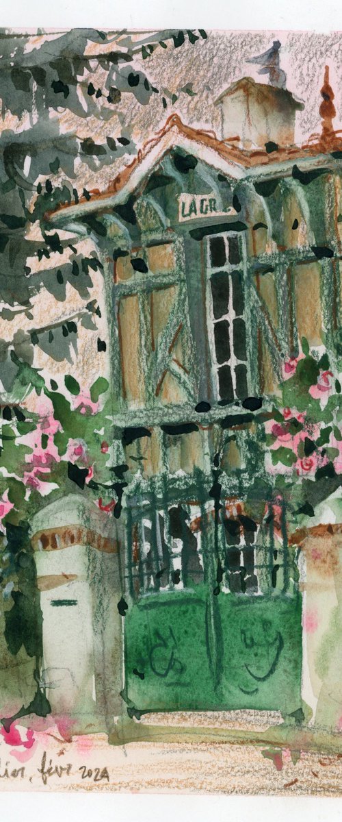 Green house with blooming camellia by Tatyana Tokareva