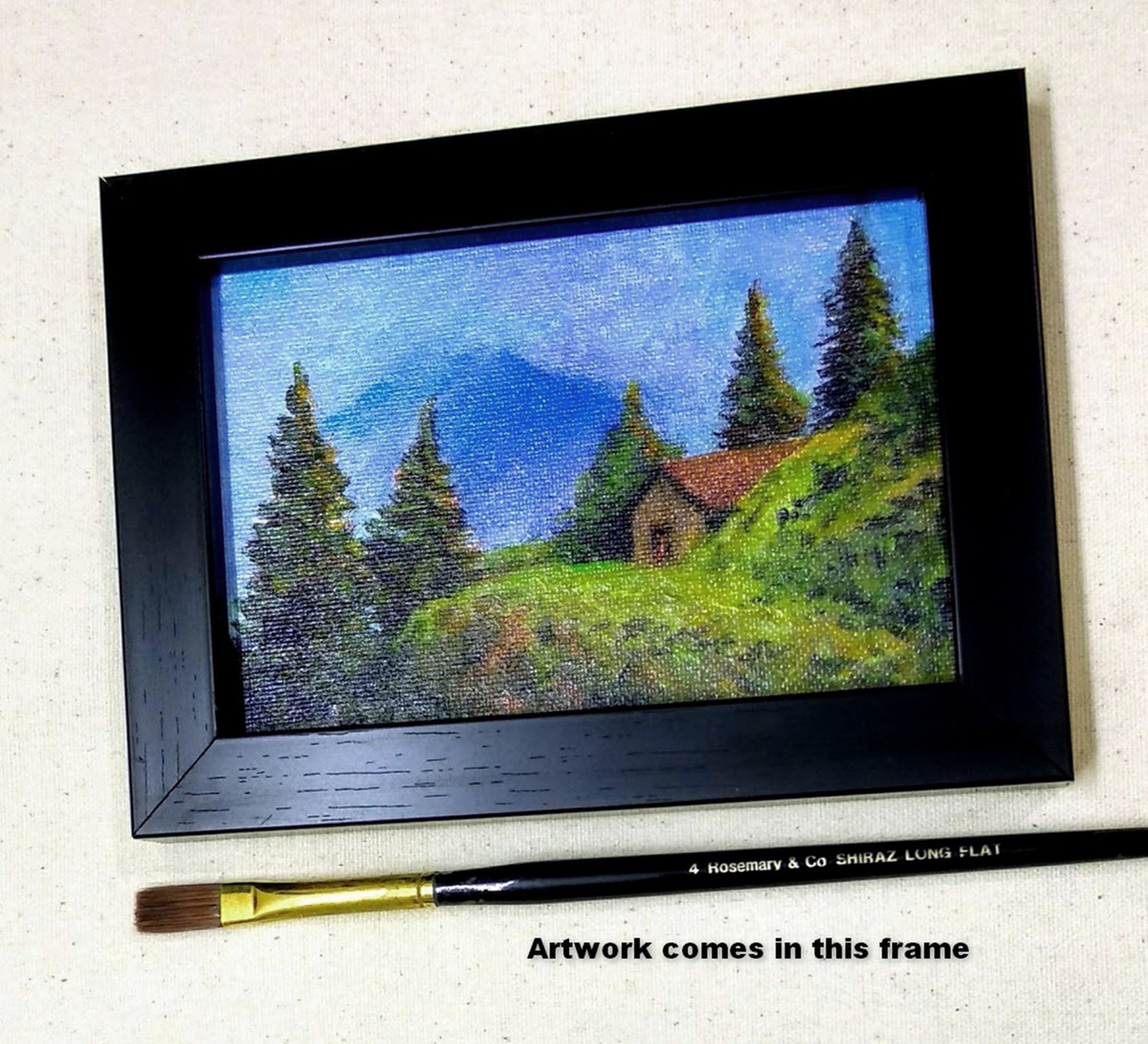 Miniature Painting House On The Blue Hills Acryl Artfinder