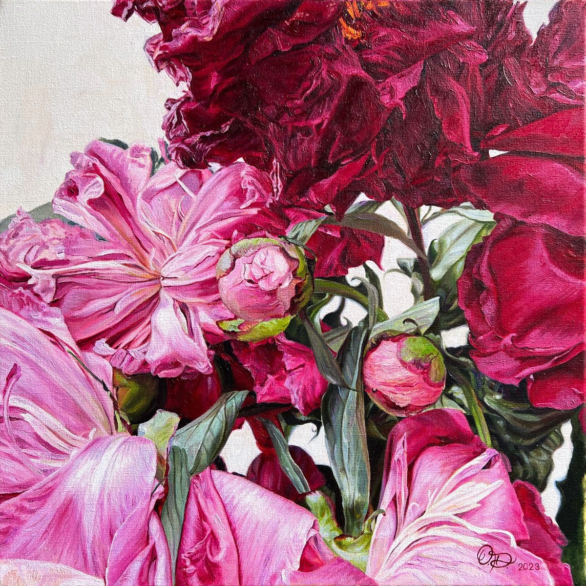  - Pink Peonies - ? by Olha Dashkevych