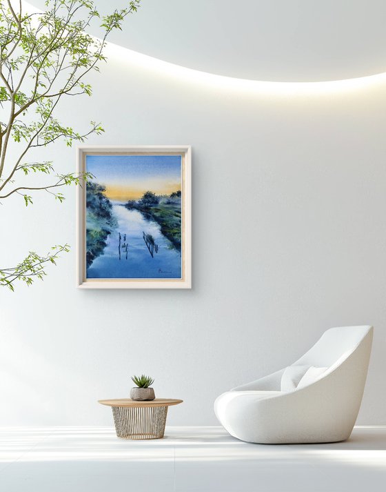 Blue silence of landscape