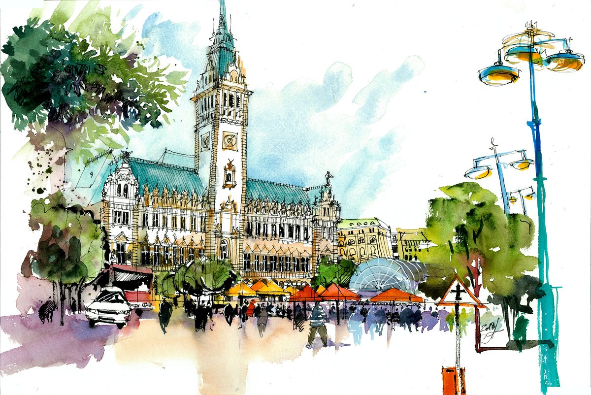 Hamburg City Hall by Alena Kudriashova