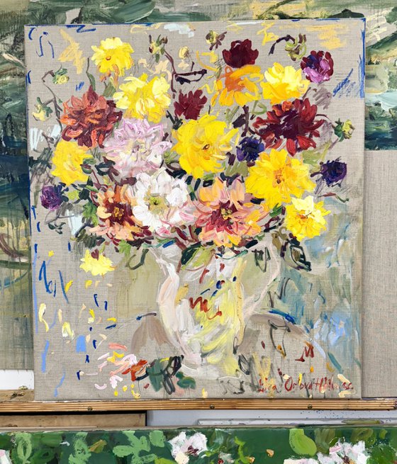 Colourful dahlias