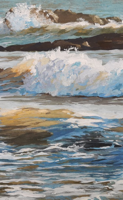 Sunset Light at Wembury Beach by David Fernandez Giron
