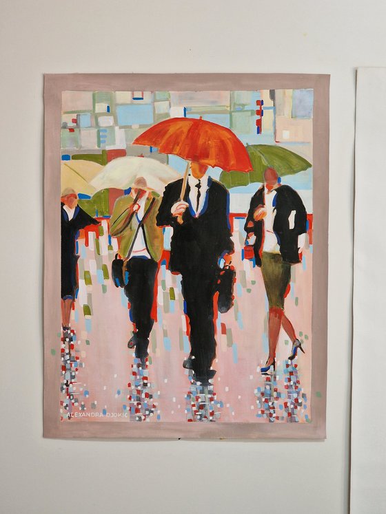 People with umbrella