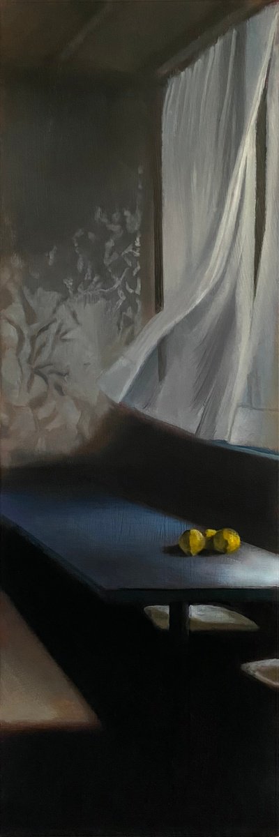 Impressionistic Cityscapes Oil Painting By Bruce Dean, 12 X 36, Sunkissed, Original Artwork