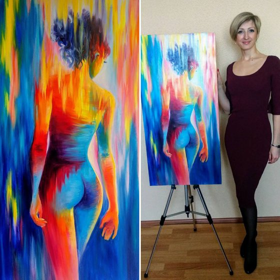 Abstract Erotic Art Naked Woman Nude Sexy Girls Back Large Painting Female Figure