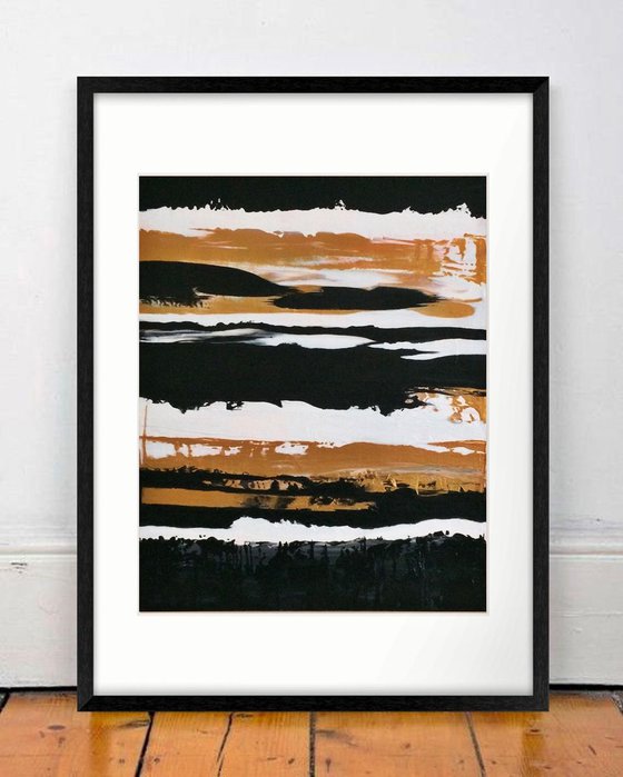 GOLDEN SKIES 72x52x4 FRAMED MODERN ABSTRACT FREE SHIPPING