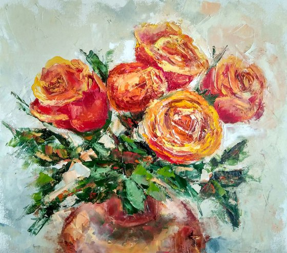 Bouquet of roses, 35x45 cm.