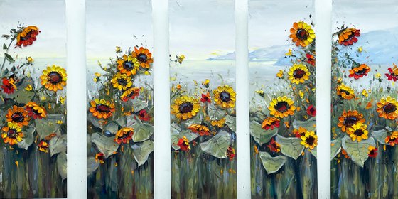 Sunflowers Meet The Ocean