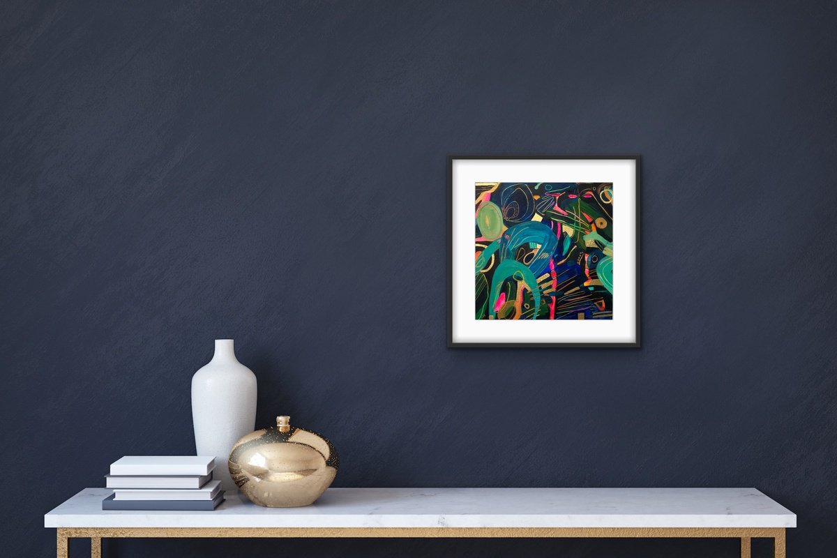 Organic Abstract Painting By Christine Harrison, 14 X 14, Flux Ii, Original Artwork