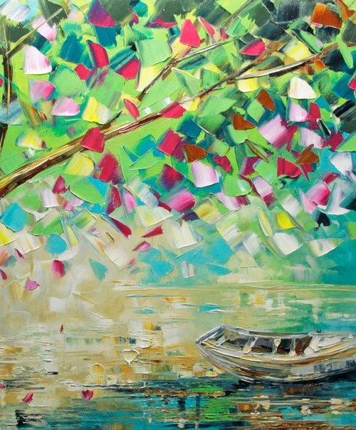 Landscape painting - Summer Blossoms by Lana Guise