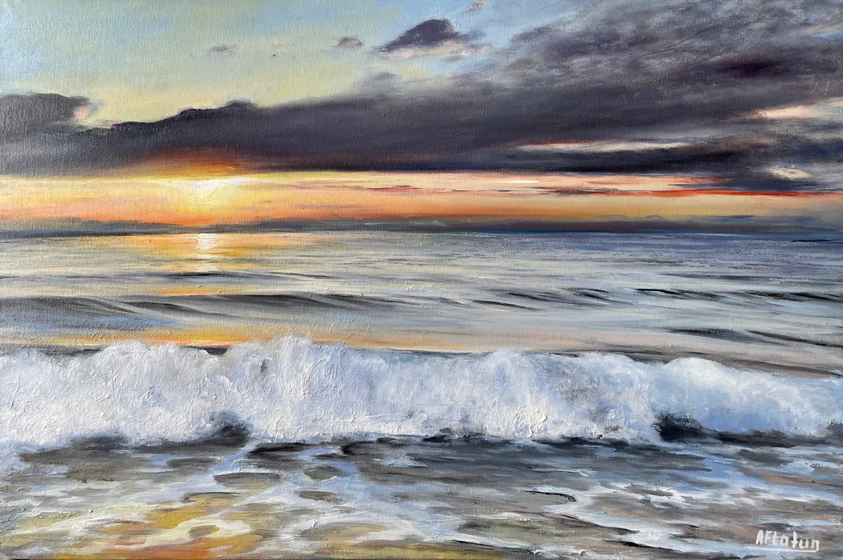 SUNSET SEASCAPE by Aflatun Israilov
