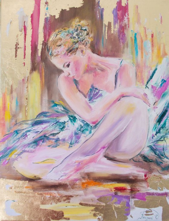 Resting Moment II -Ballerina Oil painting