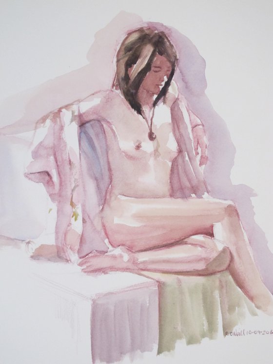 draped female nude