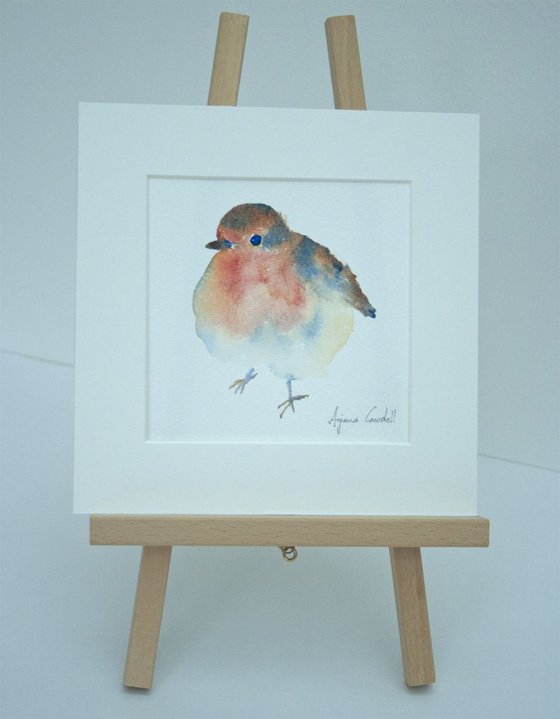 Fluffy Robin - Watercolour Painting