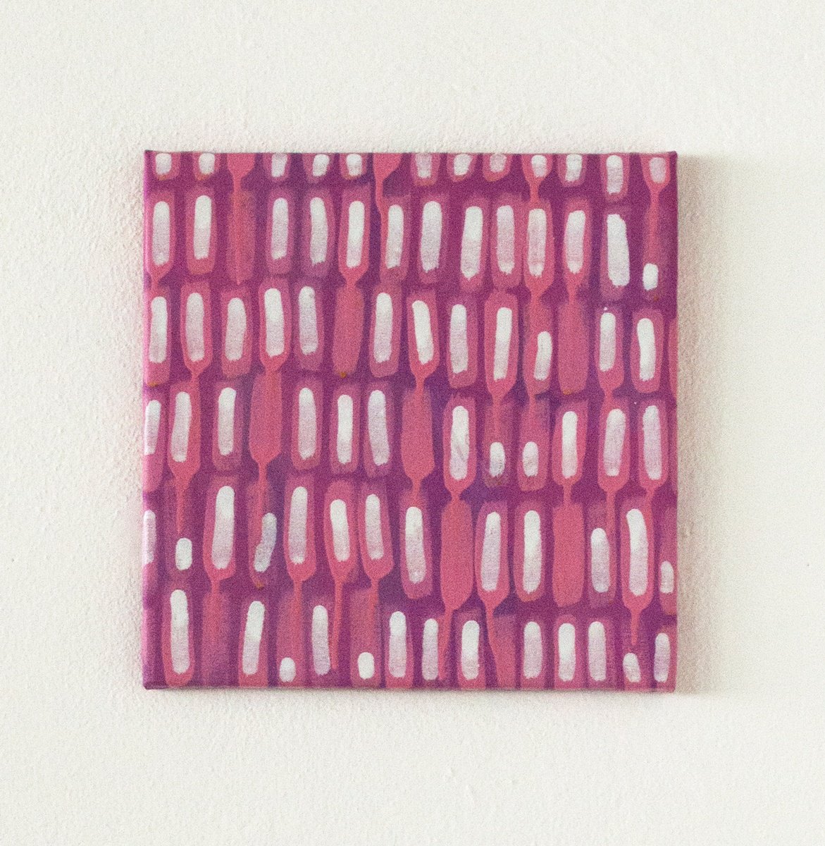 Expressive Abstract Oil Painting By Petr Johan Marek, 16 X 16", Violet Mosaic No.2, Original Artwork