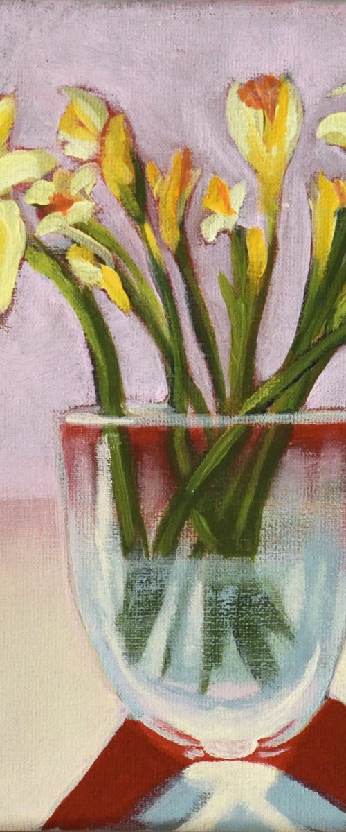 Spring in a glass vase by Hilde Hoekstra