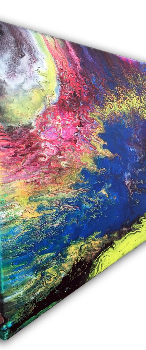 "Solar Flare" - Original Abstract PMS Acrylic Painting, 24 x 18 inches by Preston M. Smith (PMS)