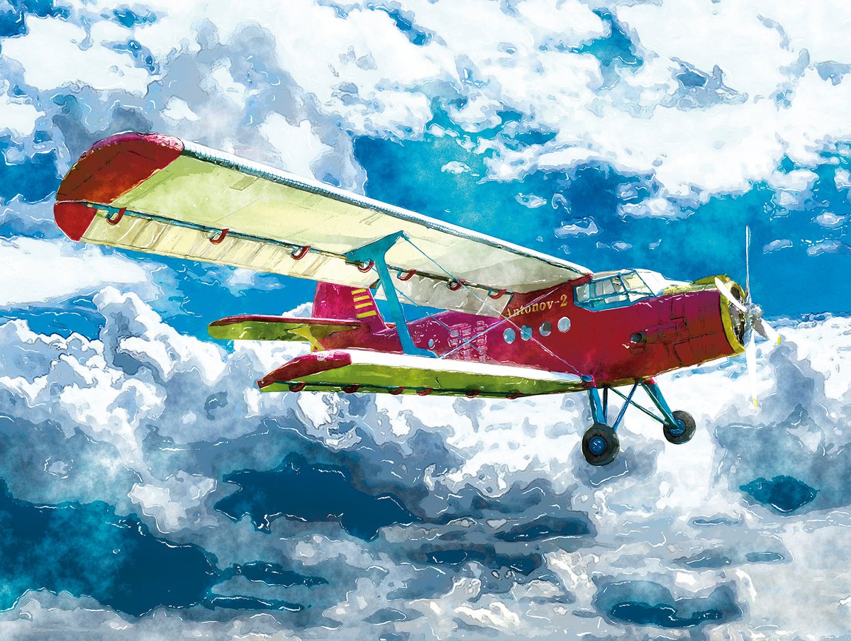 Aeroplano/XL large original artwork by Javier Diaz