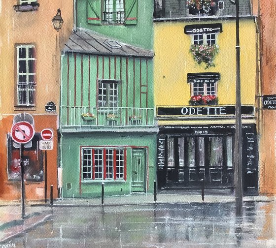 Odette in the rain