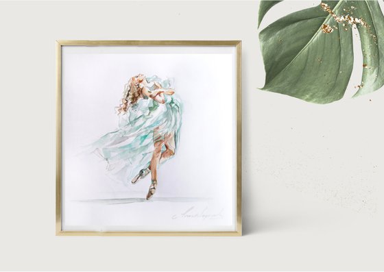 Ballet Art, Ballerina drawing on paper