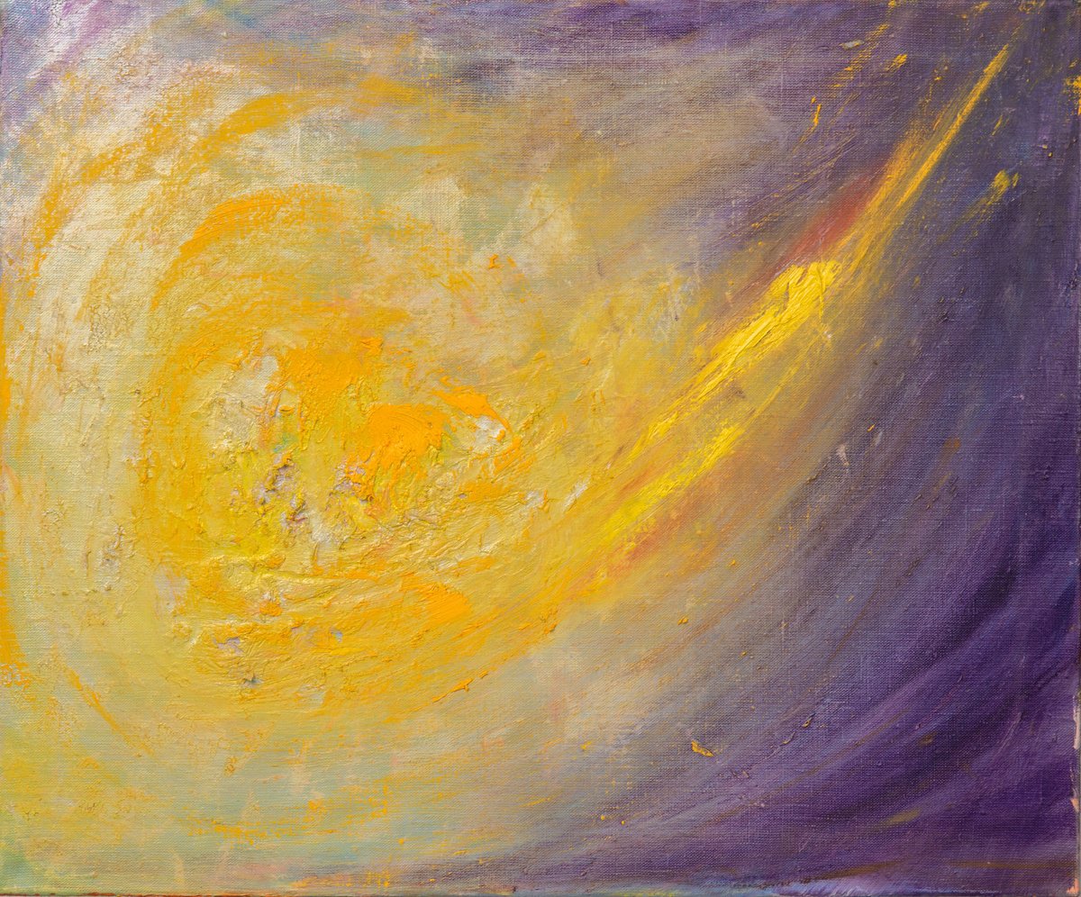 Abstract Oil Painting By Tanya Bilous, 24 X 20", Comet, Original Artwork