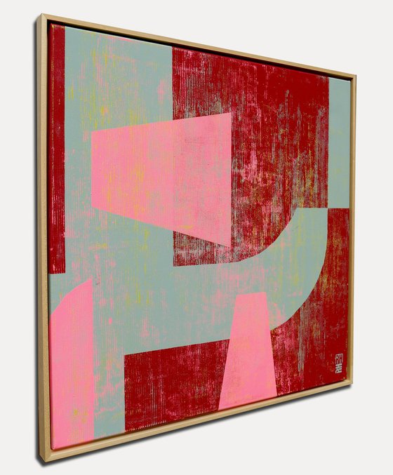 Fractured fallen pink red