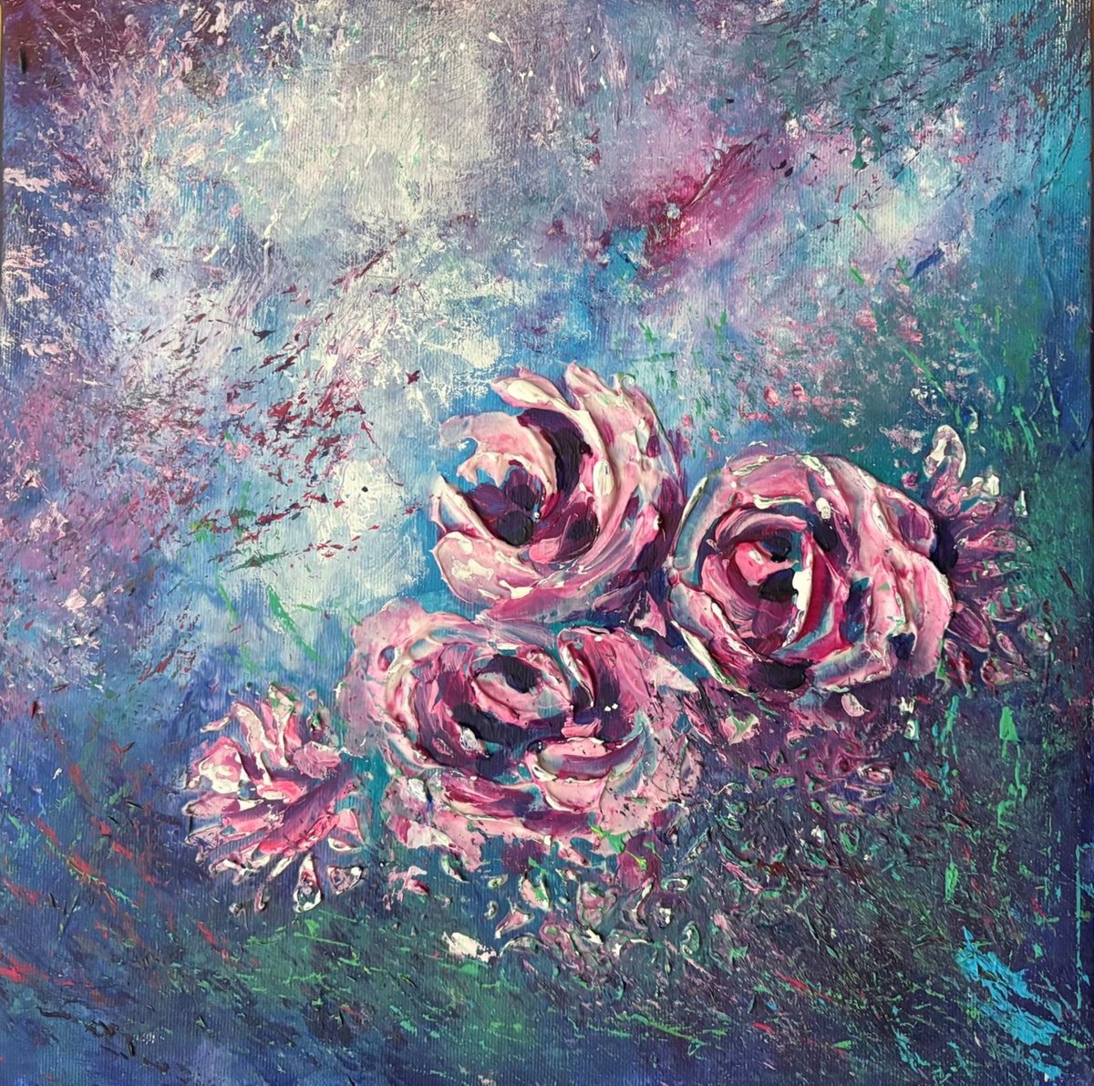 Midnight Velvet Bloom By Tetiana Pchelnykova, 12 X 12, Artwork For Sale On Artfinder