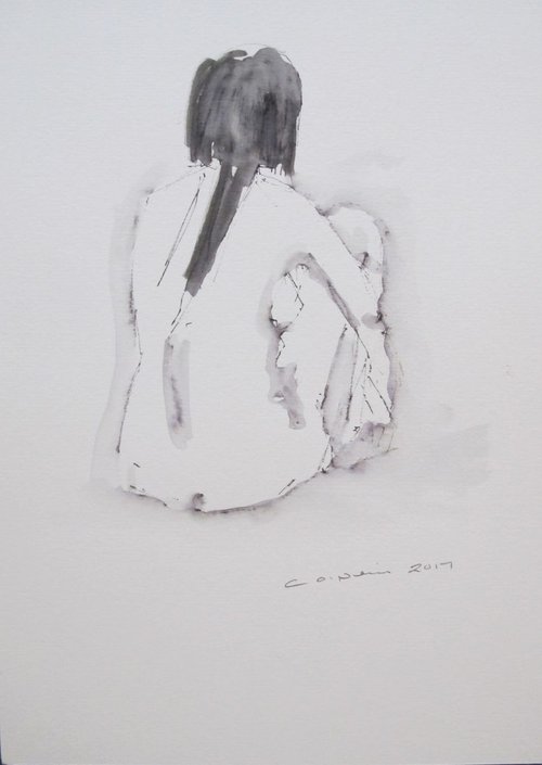 small seated female nude by Catherine O’Neill