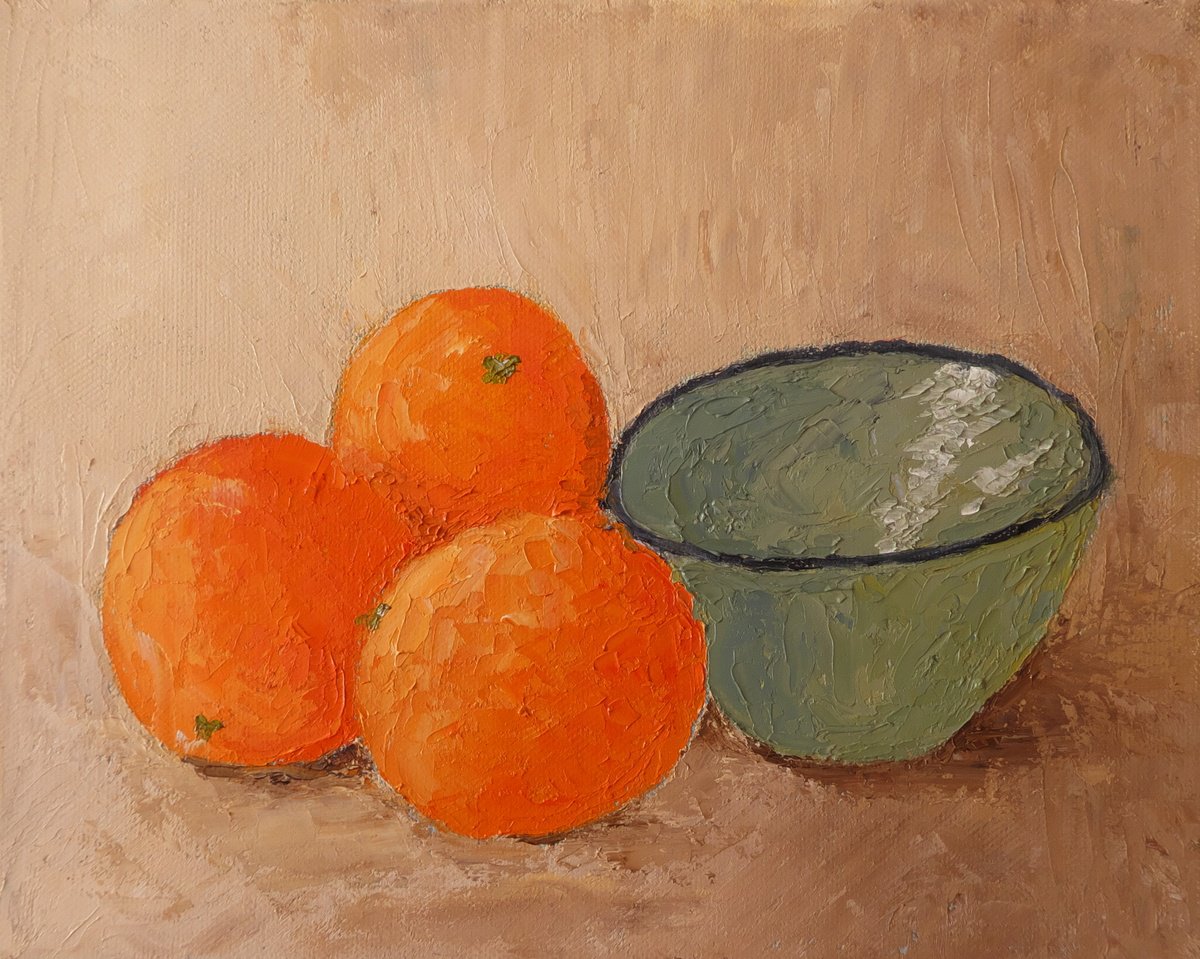 Three Oranges And A Bowl By Maddalena Pacini, 10 X 8, Artwork For Sale On Artfinder