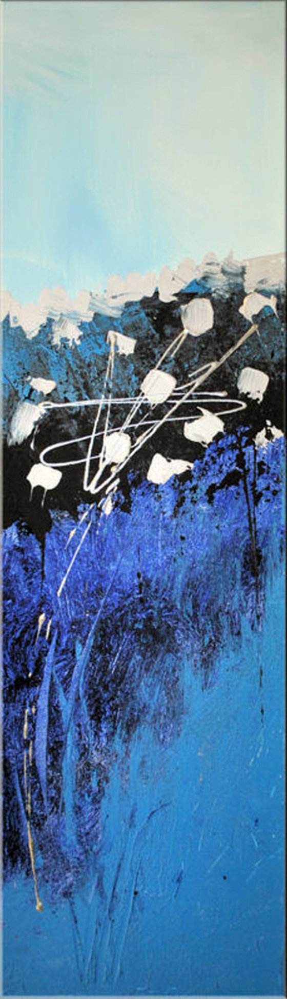 Phantasia - abstract acrylic painting blue canvas wall art textured painting ready to hang